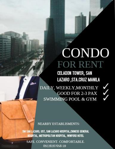 Celadon Tower- Studio with balcony near SM San Lazaro