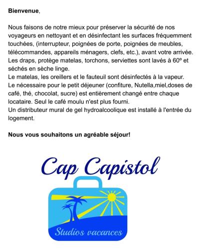 Cap Capistol Studio avec terrasse, vue port