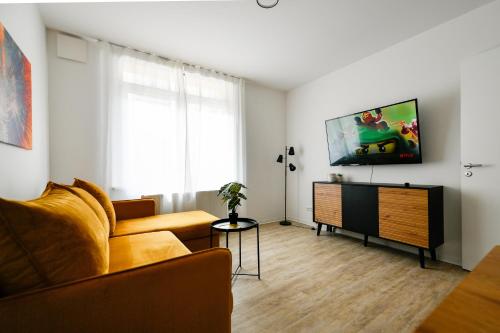 Ferienwohnungen am Theater - modern, zentral und ruhig mit Küche, Waschtrockner, Netflix, Wlan und Parkplatz- 2 Zimmer, 52 qm