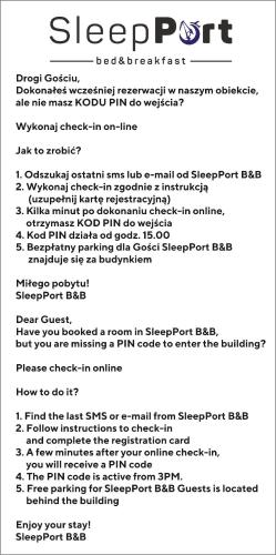 Sleep Port B&B - bezpłatny parking