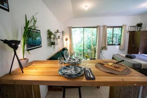 Jungle view studio with terrace