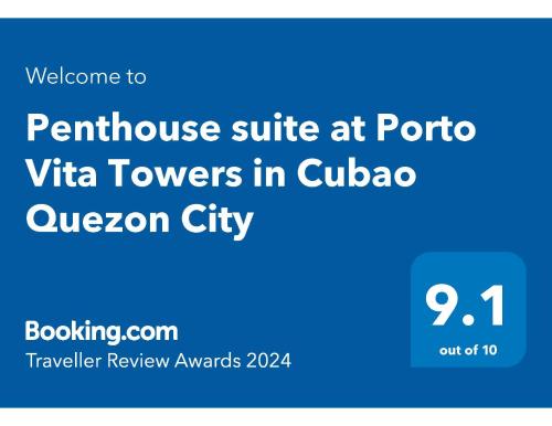 Penthouse suite at Porto Vita Towers in Cubao Quezon City