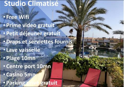 Cap Capistol Studio avec terrasse, vue port