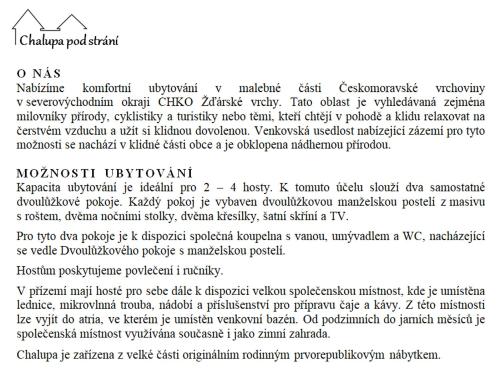 Chalupa pod strání