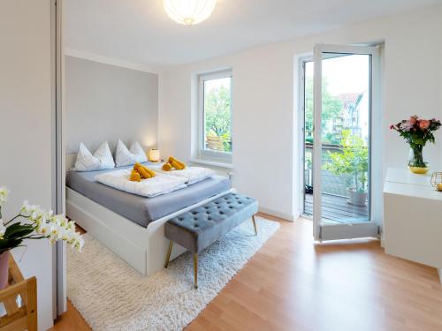 Schlosskönig - Modernes & zentrales Apartment mit Balkon und Arbeitsplatz