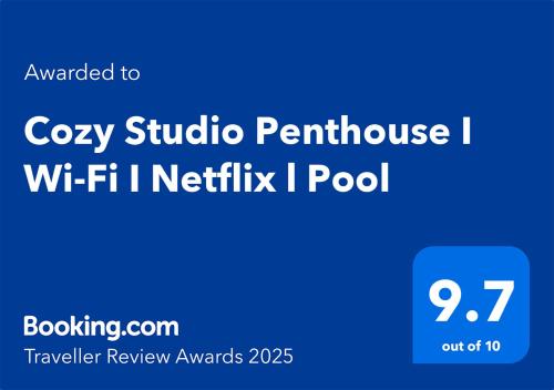 Cozy Studio Penthouse I Wi-Fi I Netflix l Pool