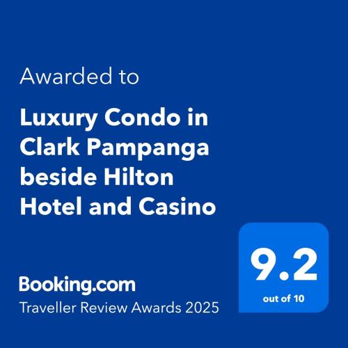 Luxury Condo in Clark Pampanga beside Hilton Hotel and Casino