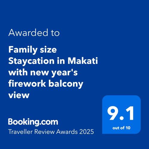 Family size Staycation in Makati with new year's firework balcony view