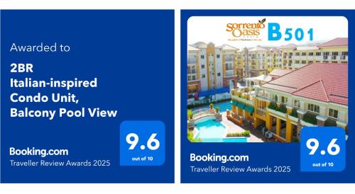 2BR Italian-inspired Condo Unit, Balcony Pool View