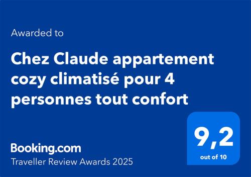 Chez Claude appartement cozy climatisé pour 4 personnes tout confort