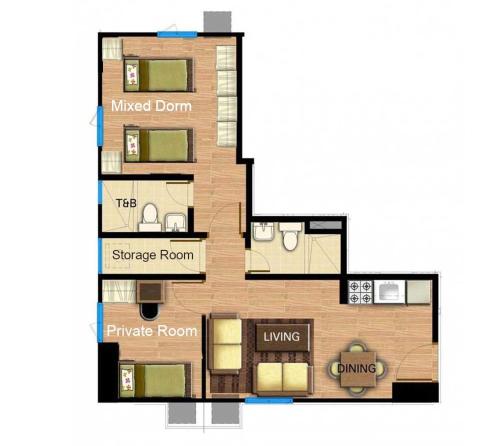 Private twin room for 2 with shared bathroom in boarding place - Cebu IT Park