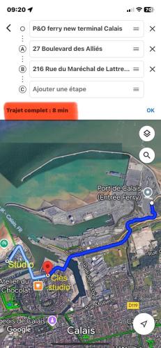 Studio vue sur mer classé 3 étoiles, Calais