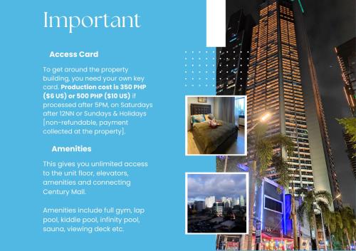 Condo in Makati with Fast WiFi, Free Pool, Netflix and Own Balcony