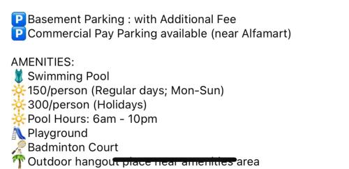 Shore Residences Tower C, Pasay near SM MOA, please text or call us ASAP once booked for the guest authorization form