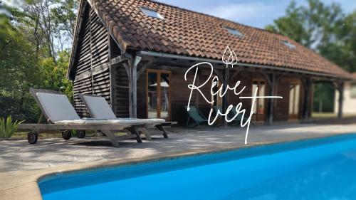 Gîte Rêve Vert with private pool and airco